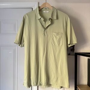 MR. PORTER sage olive green cotton short sleeve knit polo shirt